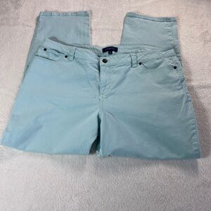 Talbots Womens Size 16 Light Blue Straight Leg Denim Jeans High Rise Five Pocket